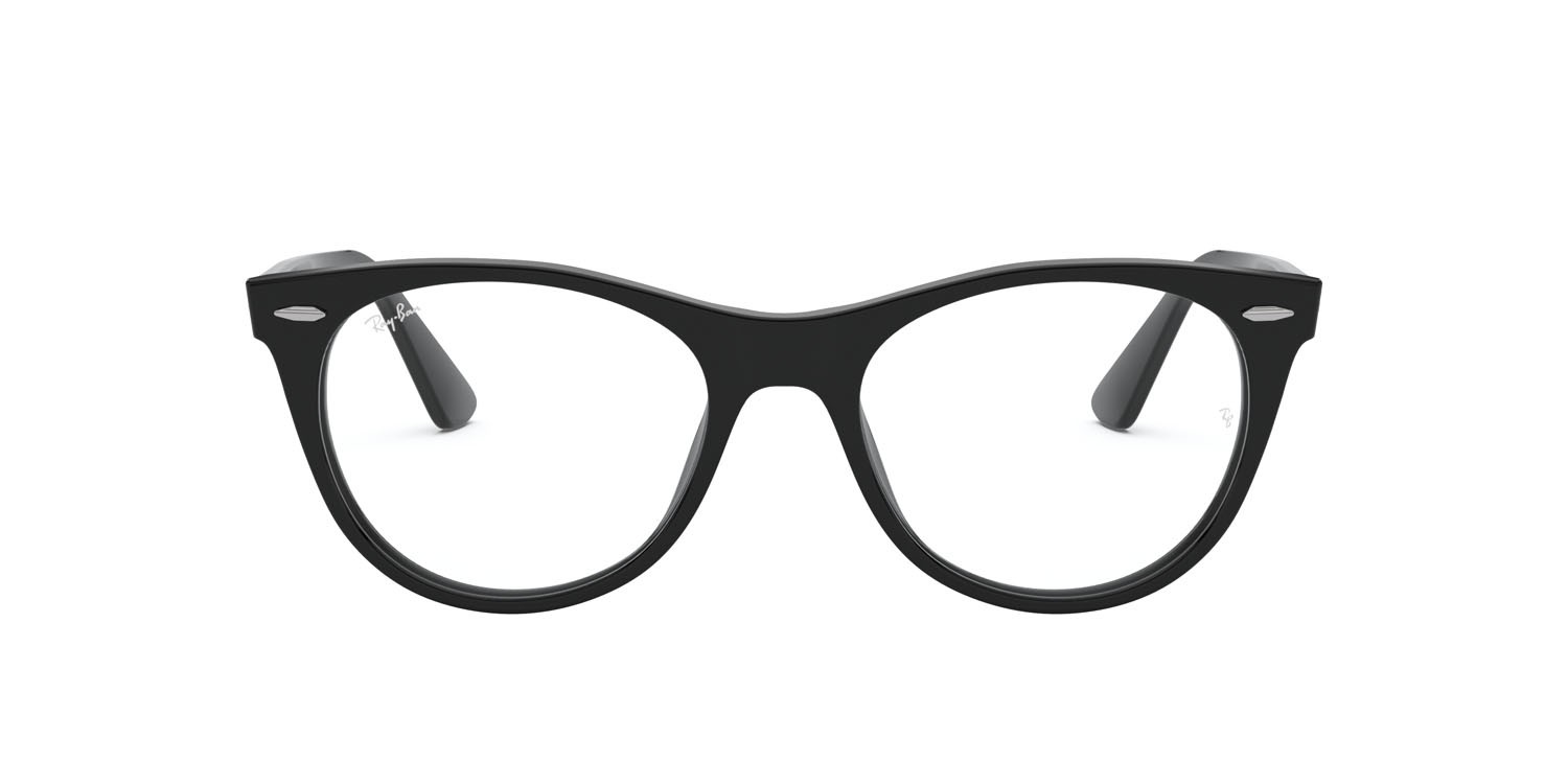 Occhiali da vista Ray-Ban Wayfarer II RX 2185V (2000) - RB 2185V 2000 colore nero forma pantos lenti trasparente