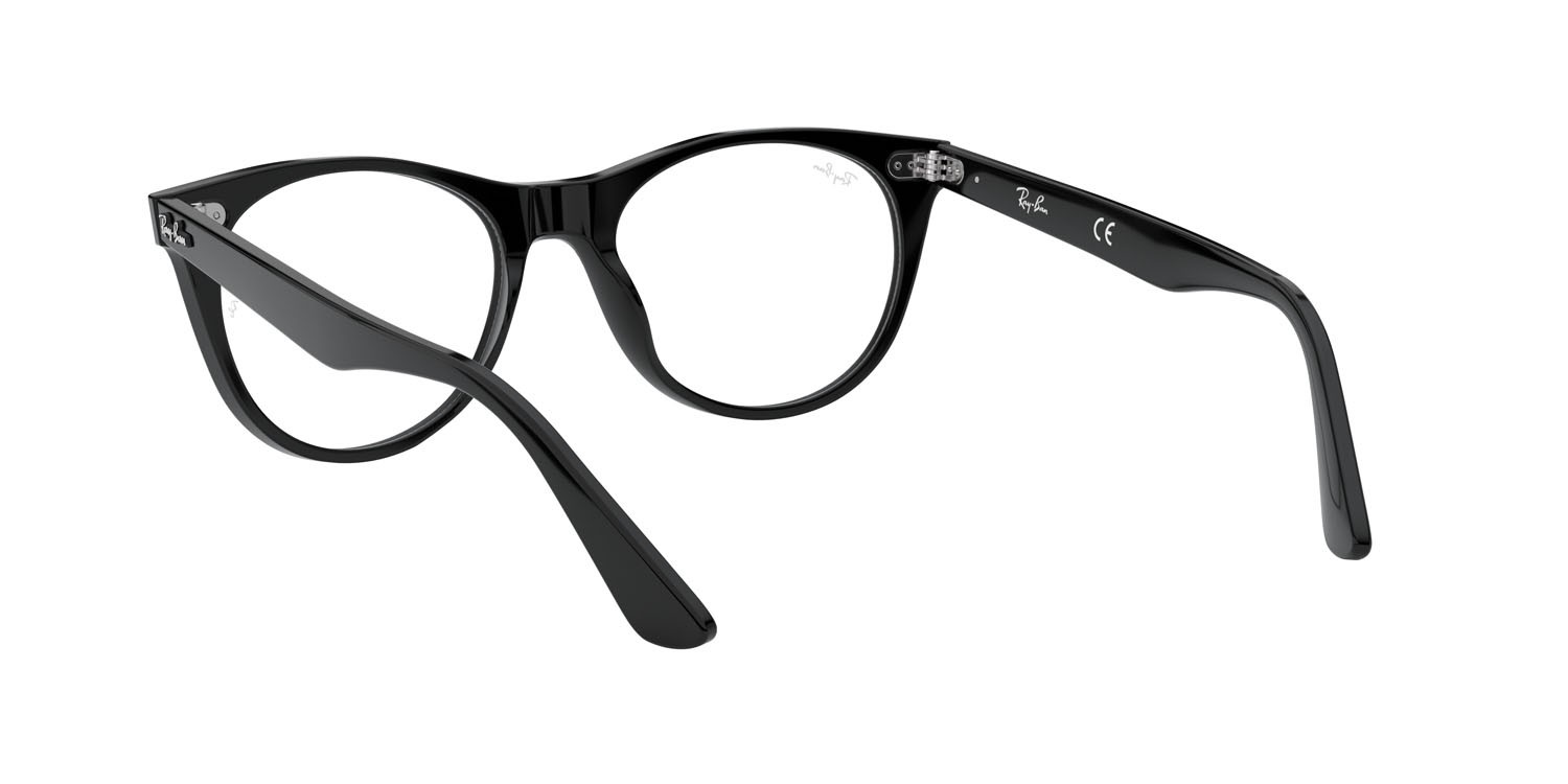 Occhiali da vista Ray-Ban Wayfarer II RX 2185V (2000) - RB 2185V 2000 colore nero forma pantos lenti trasparente