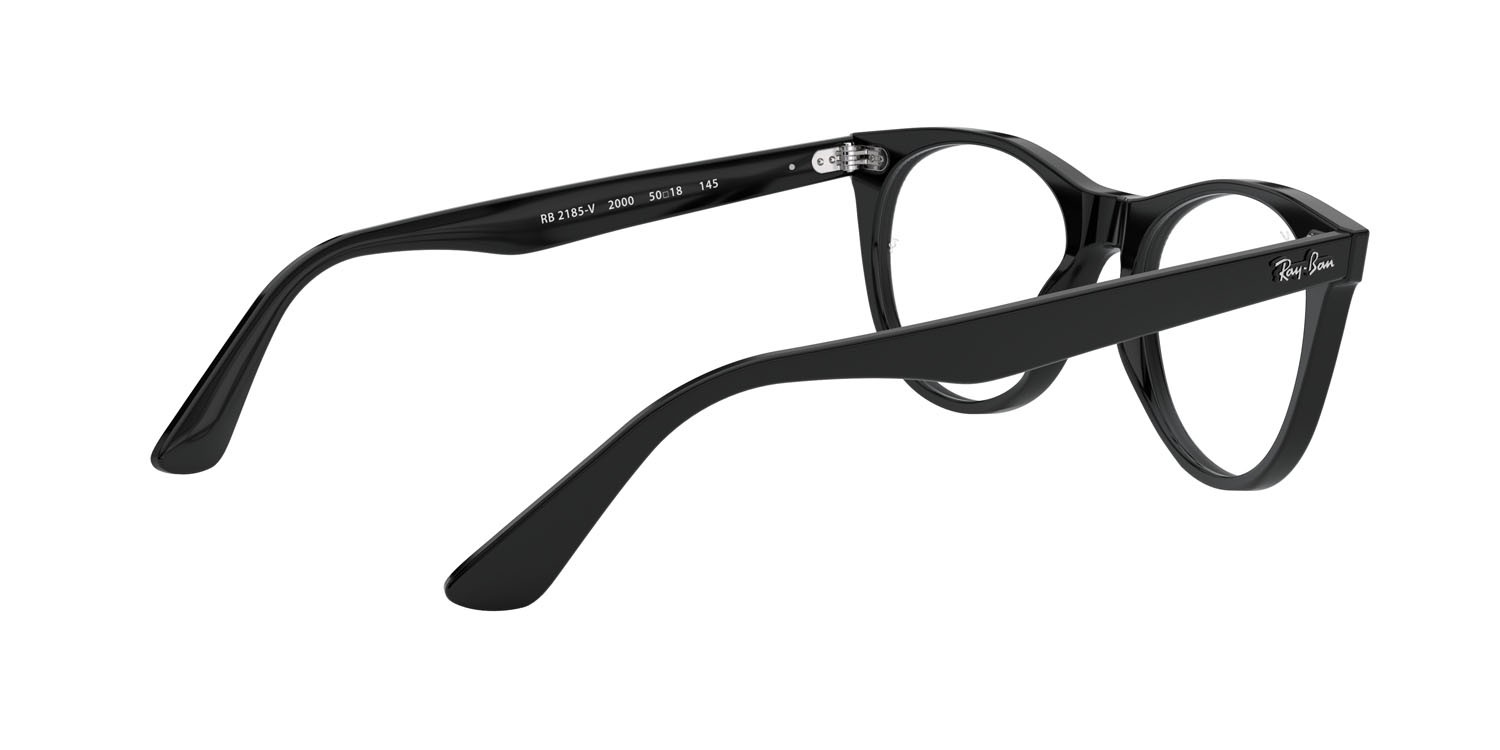 Occhiali da vista Ray-Ban Wayfarer II RX 2185V (2000) - RB 2185V 2000 colore nero forma pantos lenti trasparente