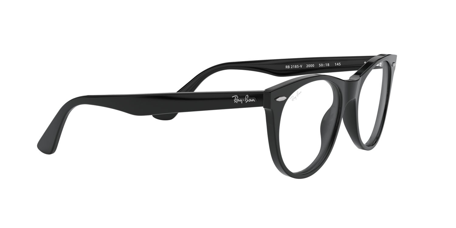 Occhiali da vista Ray-Ban Wayfarer II RX 2185V (2000) - RB 2185V 2000 colore nero forma pantos lenti trasparente