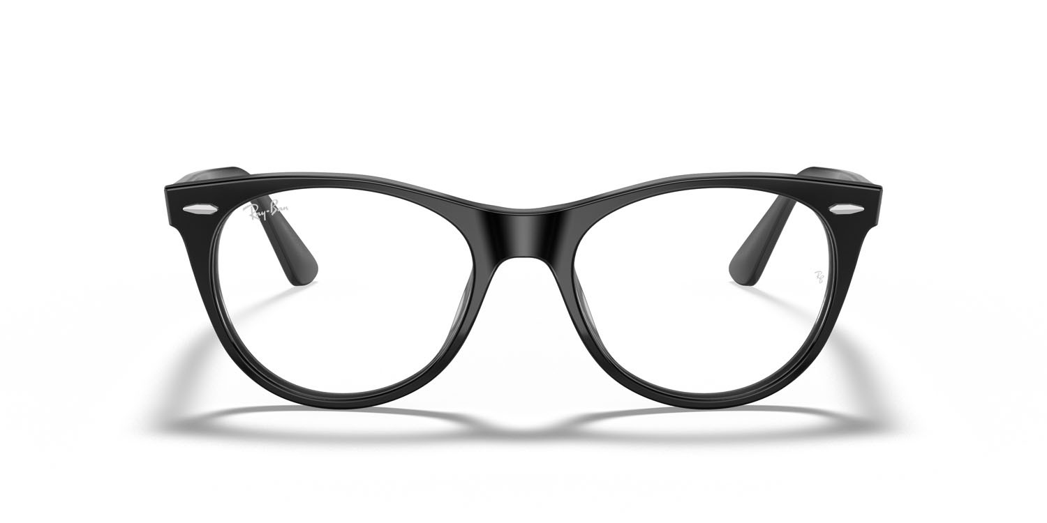 Occhiali da vista Ray-Ban Wayfarer II RX 2185V (2000) - RB 2185V 2000 colore nero forma pantos lenti trasparente