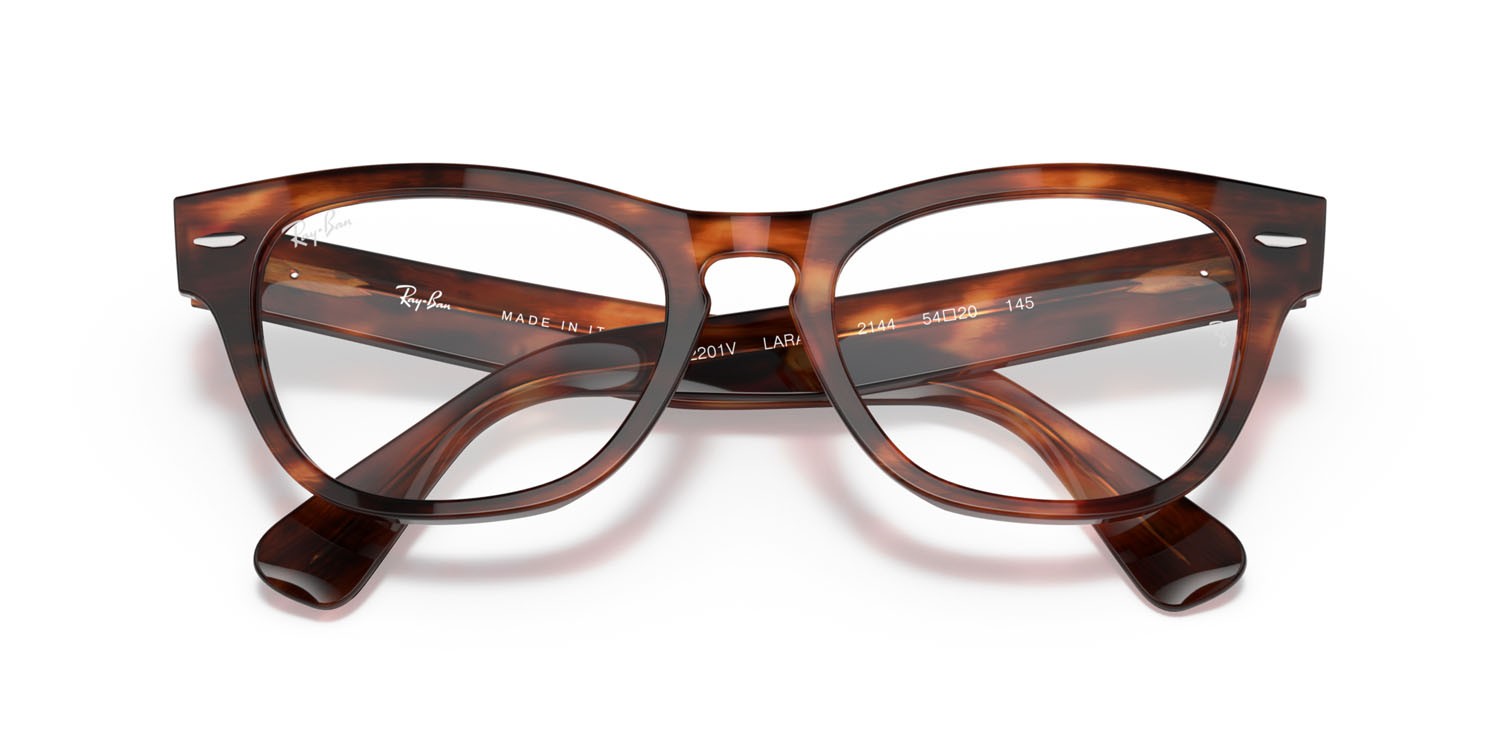 Brillen Ray-Ban Laramie RX 2201V (2144) - RB 2201V 2144 farbe striato havana form unregelmäßig gläser trasparente