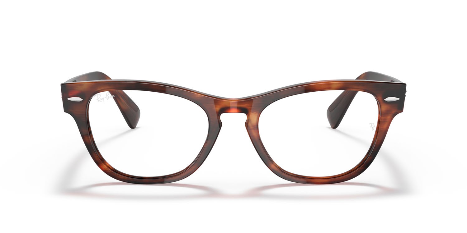 Brillen Ray-Ban Laramie RX 2201V (2144) - RB 2201V 2144 farbe striato havana form unregelmäßig gläser trasparente