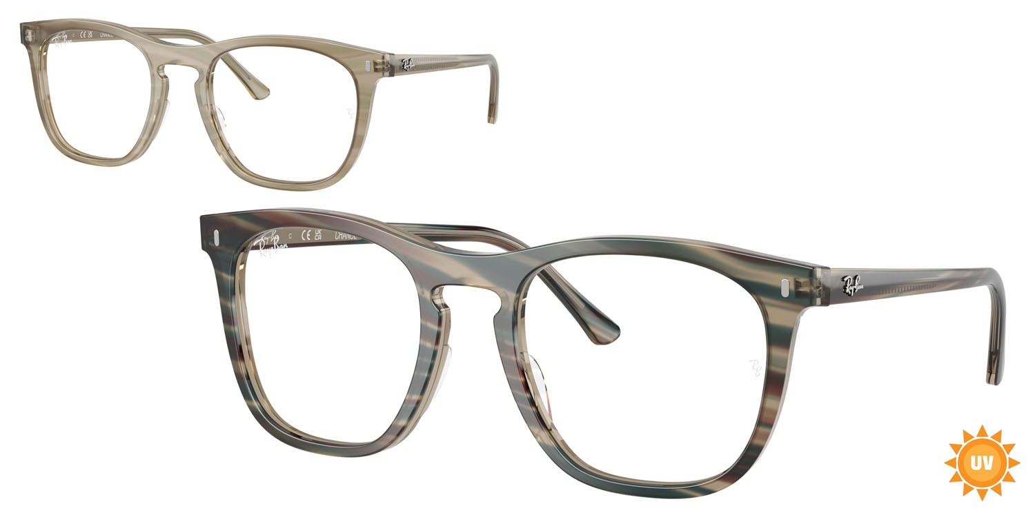 Occhiali da vista Ray-Ban Change RX 2210V (8381) - RB 2210V 8381 colore fotocromatiche grigie a righe forma quadrato lenti trasparente