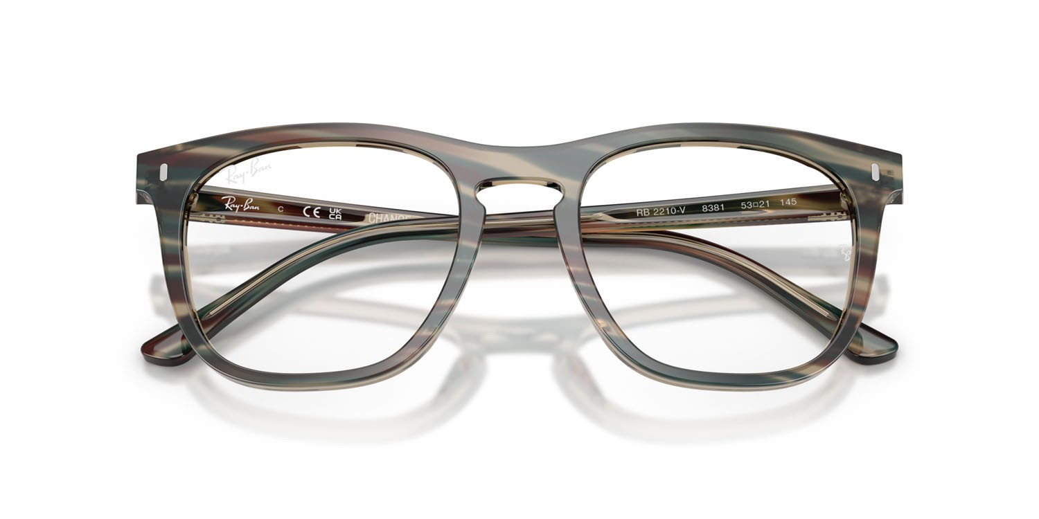 Occhiali da vista Ray-Ban Change RX 2210V (8381) - RB 2210V 8381 colore fotocromatiche grigie a righe forma quadrato lenti trasparente