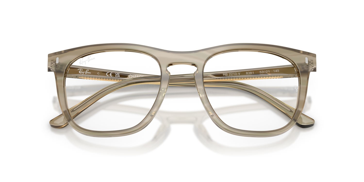 Occhiali da vista Ray-Ban Change RX 2210V (8381) - RB 2210V 8381 colore fotocromatiche grigie a righe forma quadrato lenti trasparente