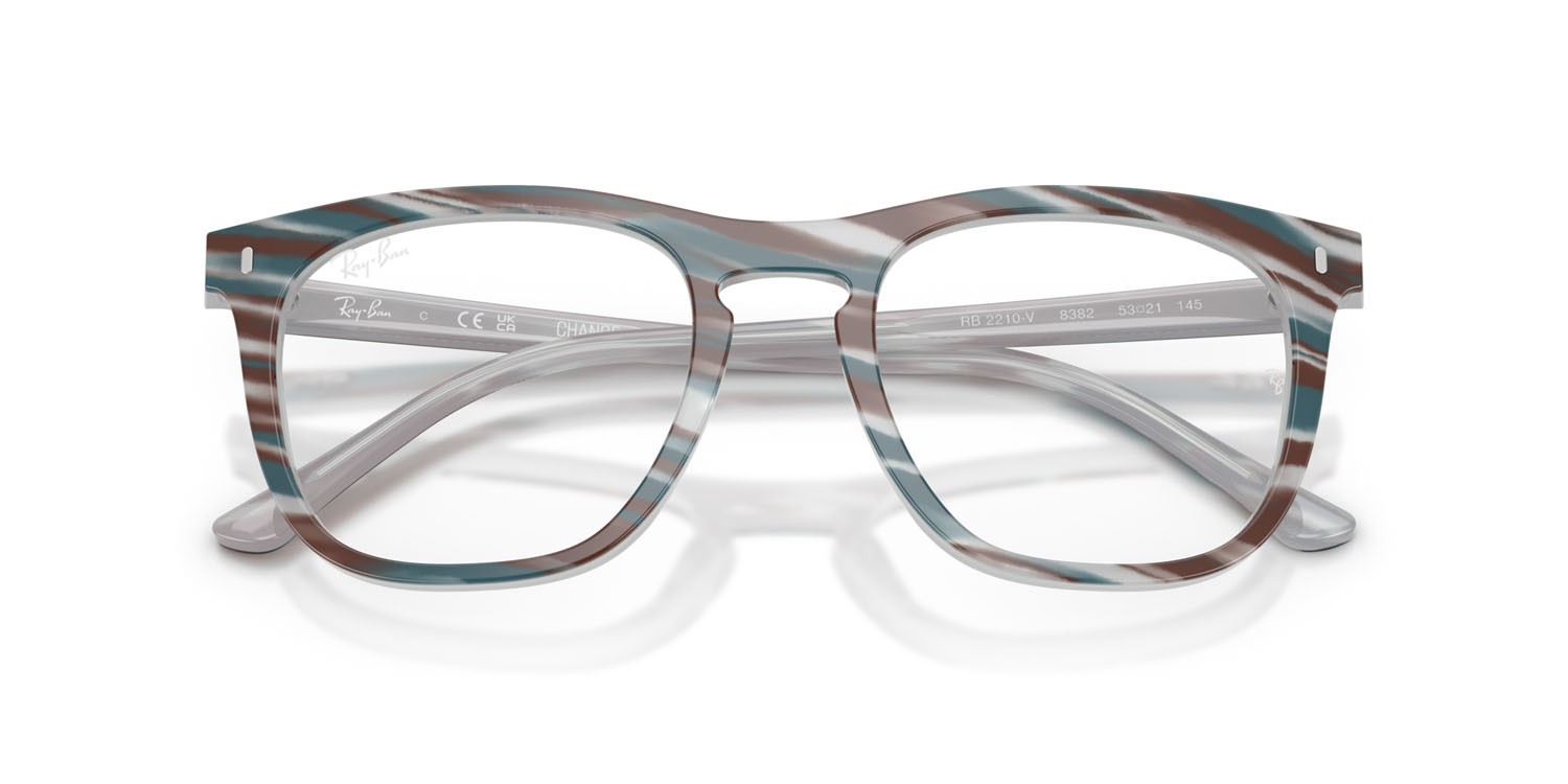 Occhiali da vista Ray-Ban Change RX 2210V (8382) - RB 2210V 8382 colore fotocromatiche azzurre a righe forma quadrato lenti trasparente
