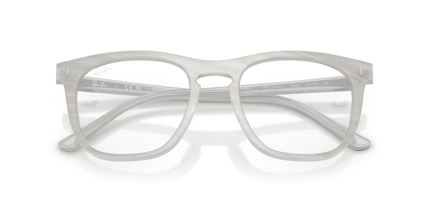 Occhiali da vista Ray-Ban Change RX 2210V (8382) - RB 2210V 8382 colore fotocromatiche azzurre a righe forma quadrato lenti trasparente
