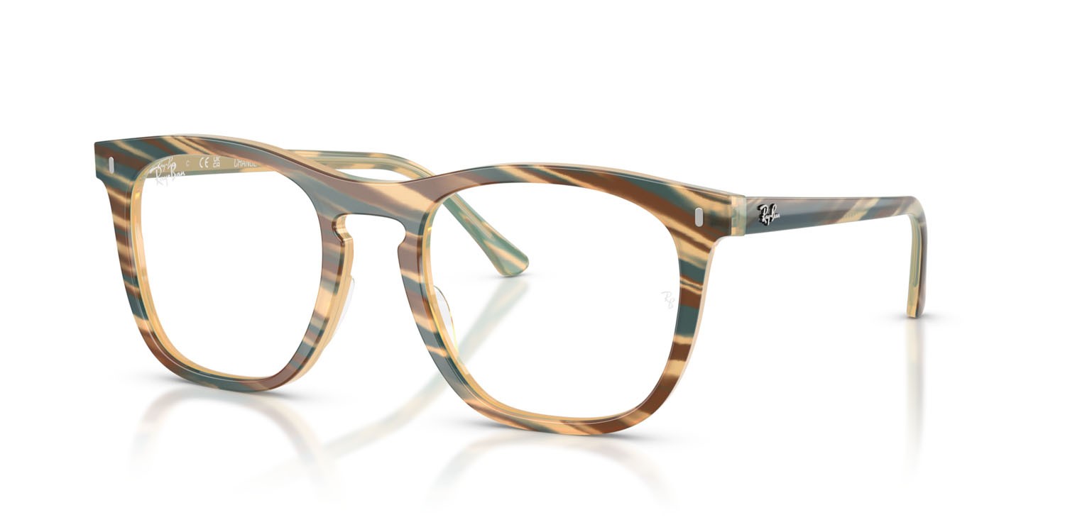 Occhiali da vista Ray-Ban Change RX 2210V (8383) - RB 2210V 8383 colore fotocromatiche marroni a righe forma quadrato lenti trasparente