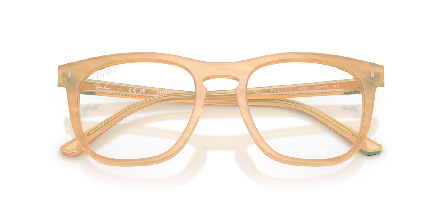 Occhiali da vista Ray-Ban Change RX 2210V (8383) - RB 2210V 8383 colore fotocromatiche marroni a righe forma quadrato lenti trasparente