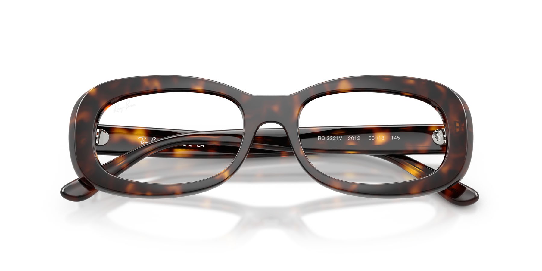 Eyeglasses Ray-Ban RX 2221V (2012) - RB 2221V 2012 color havana shape oval lenses trasparente