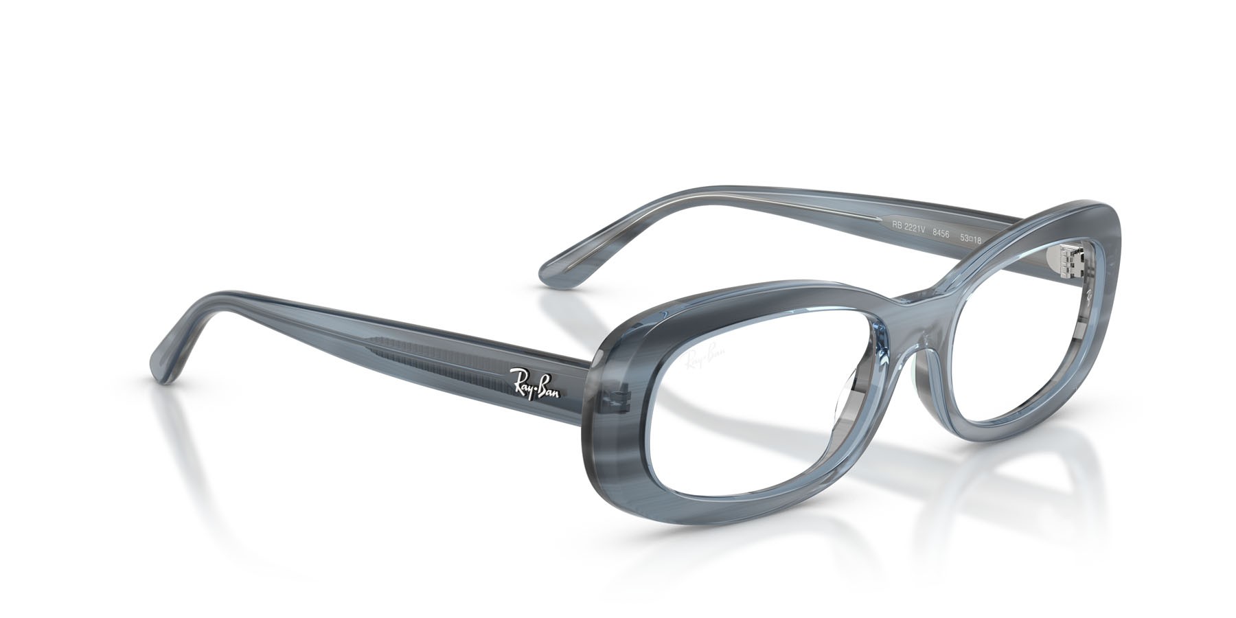 Occhiali da vista Ray-Ban RX 2221V (8456) - RB 2221V 8456 colore striato blu forma ovale lenti trasparente
