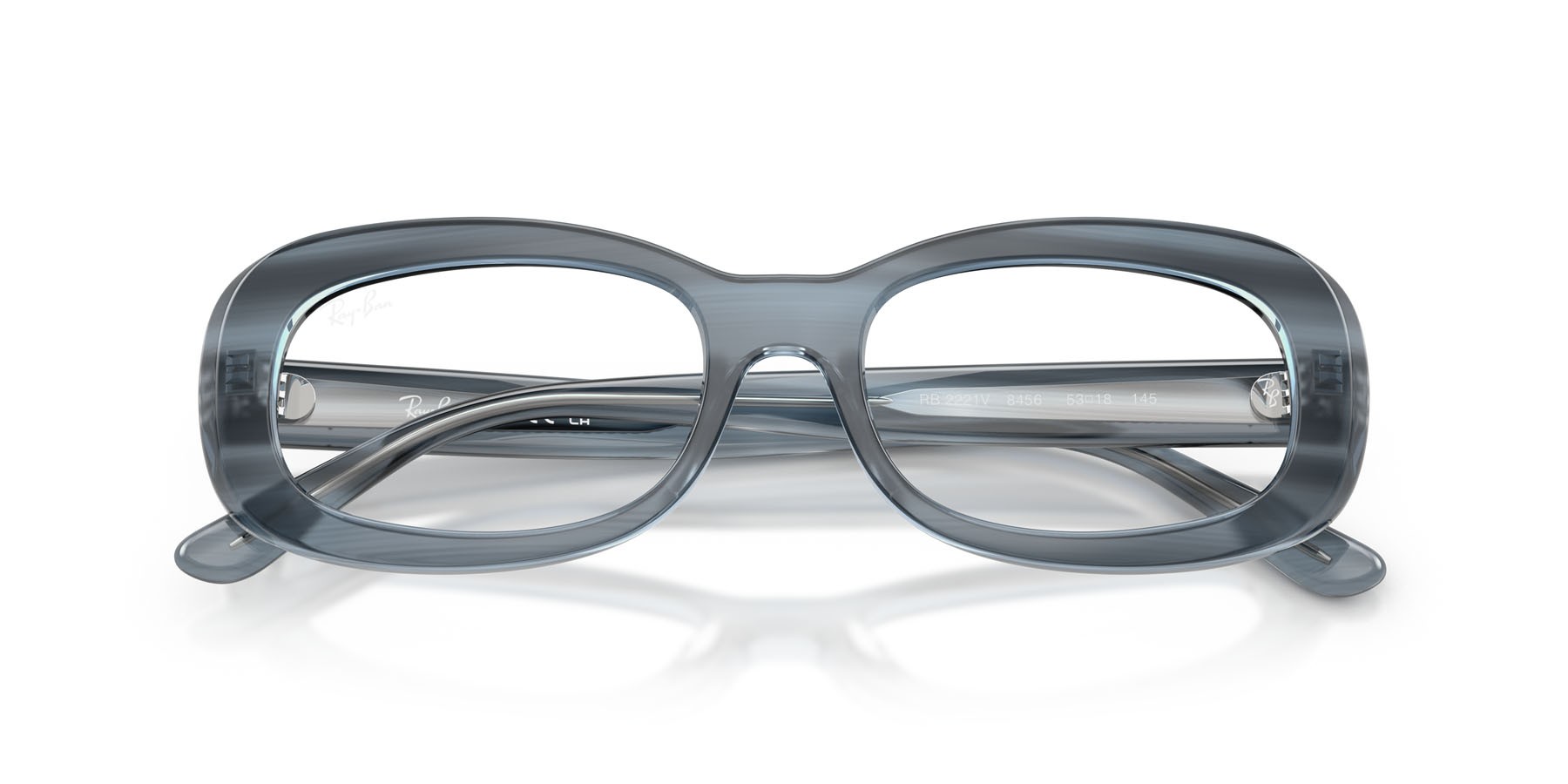 Occhiali da vista Ray-Ban RX 2221V (8456) - RB 2221V 8456 colore striato blu forma ovale lenti trasparente