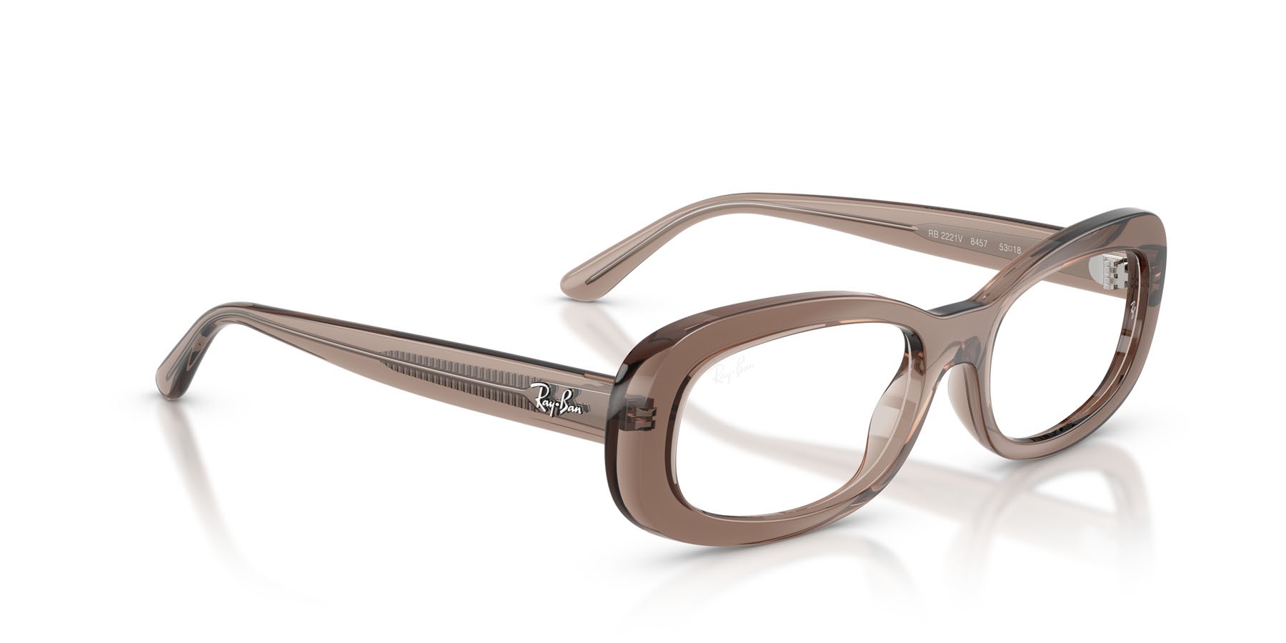 Occhiali da vista Ray-Ban RX 2221V (8457) - RB 2221V 8457 colore beige trasparente forma ovale lenti trasparente