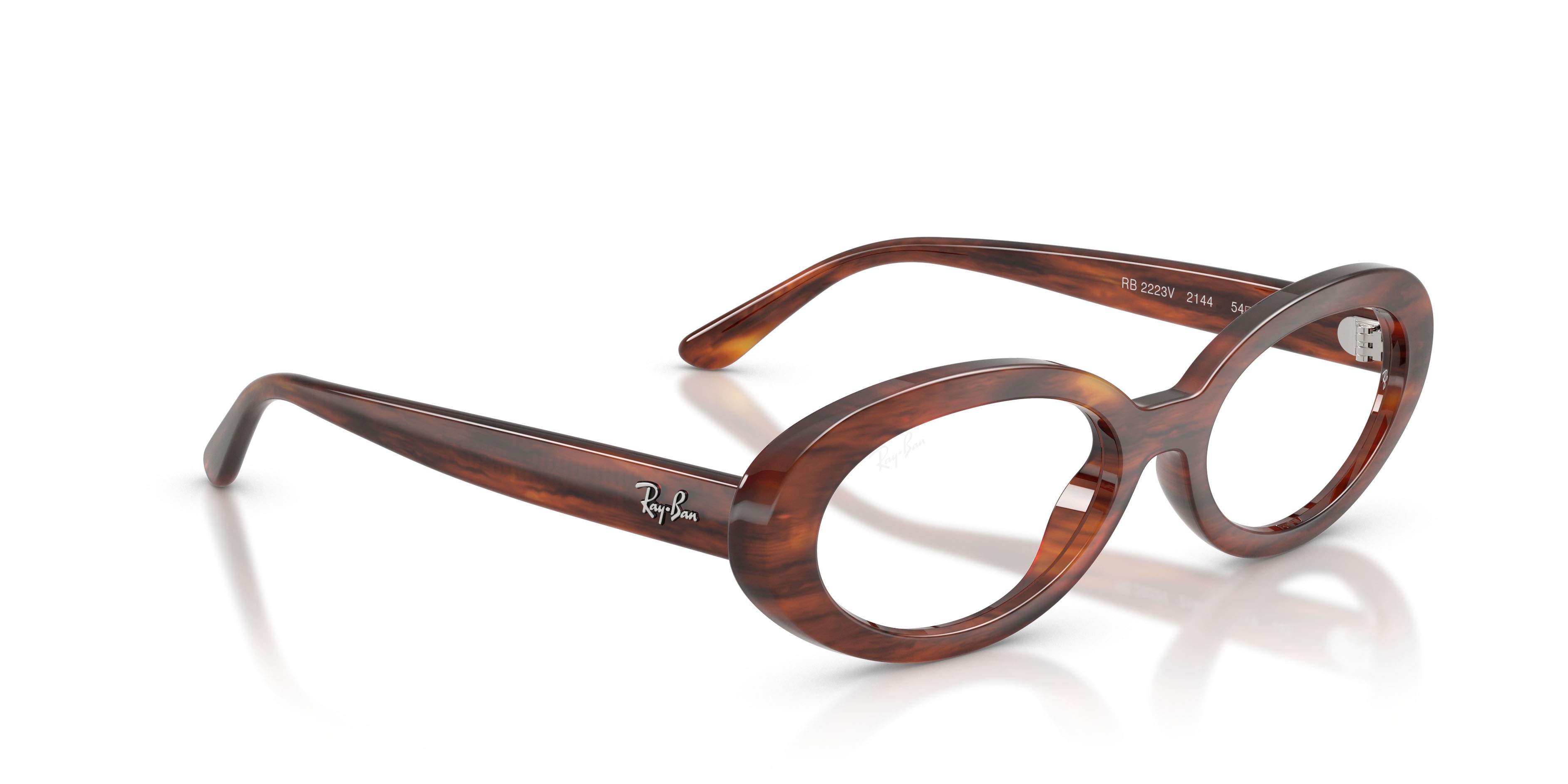 Occhiali da vista Ray-Ban RX 2223V (2144) - RB 2223V 2144 colore striato havana forma ovale lenti trasparente