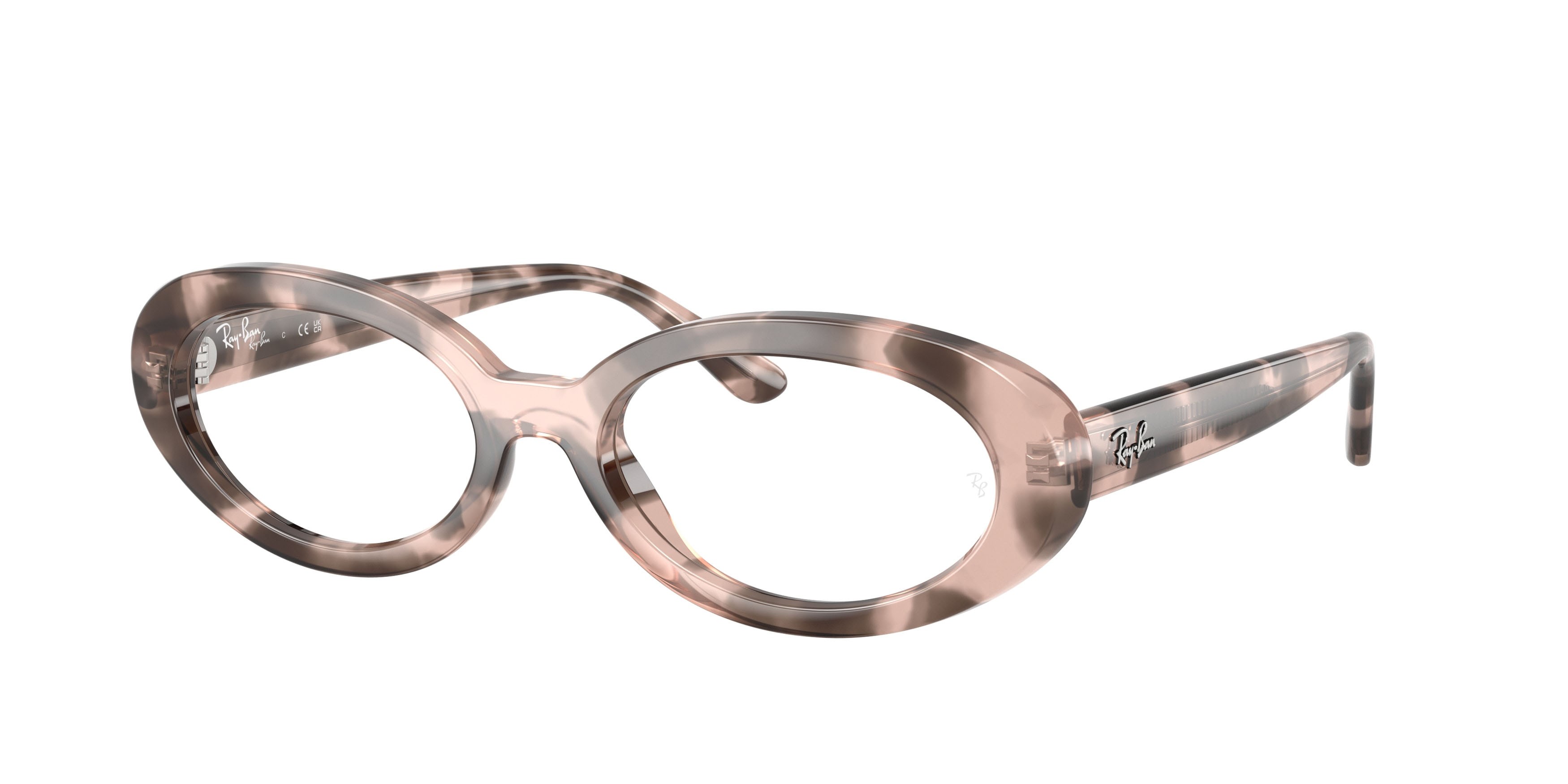Eyeglasses Ray-Ban RX 2223V (8481) - RB 2223V 8481 color opale rosa avana shape oval lenses trasparente