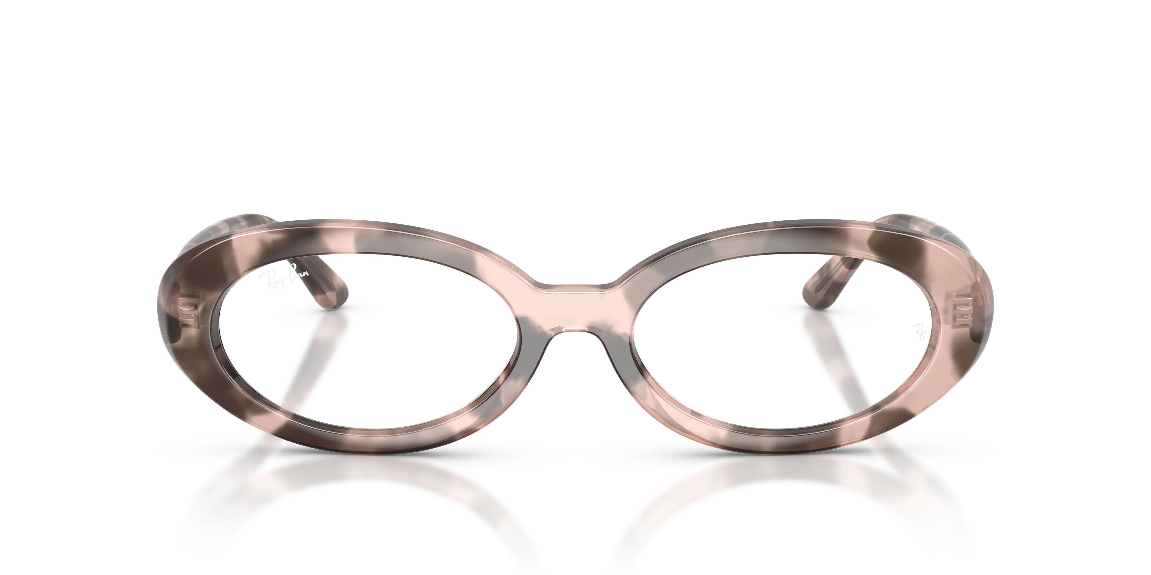 Eyeglasses Ray-Ban RX 2223V (8481) - RB 2223V 8481 color opale rosa avana shape oval lenses trasparente