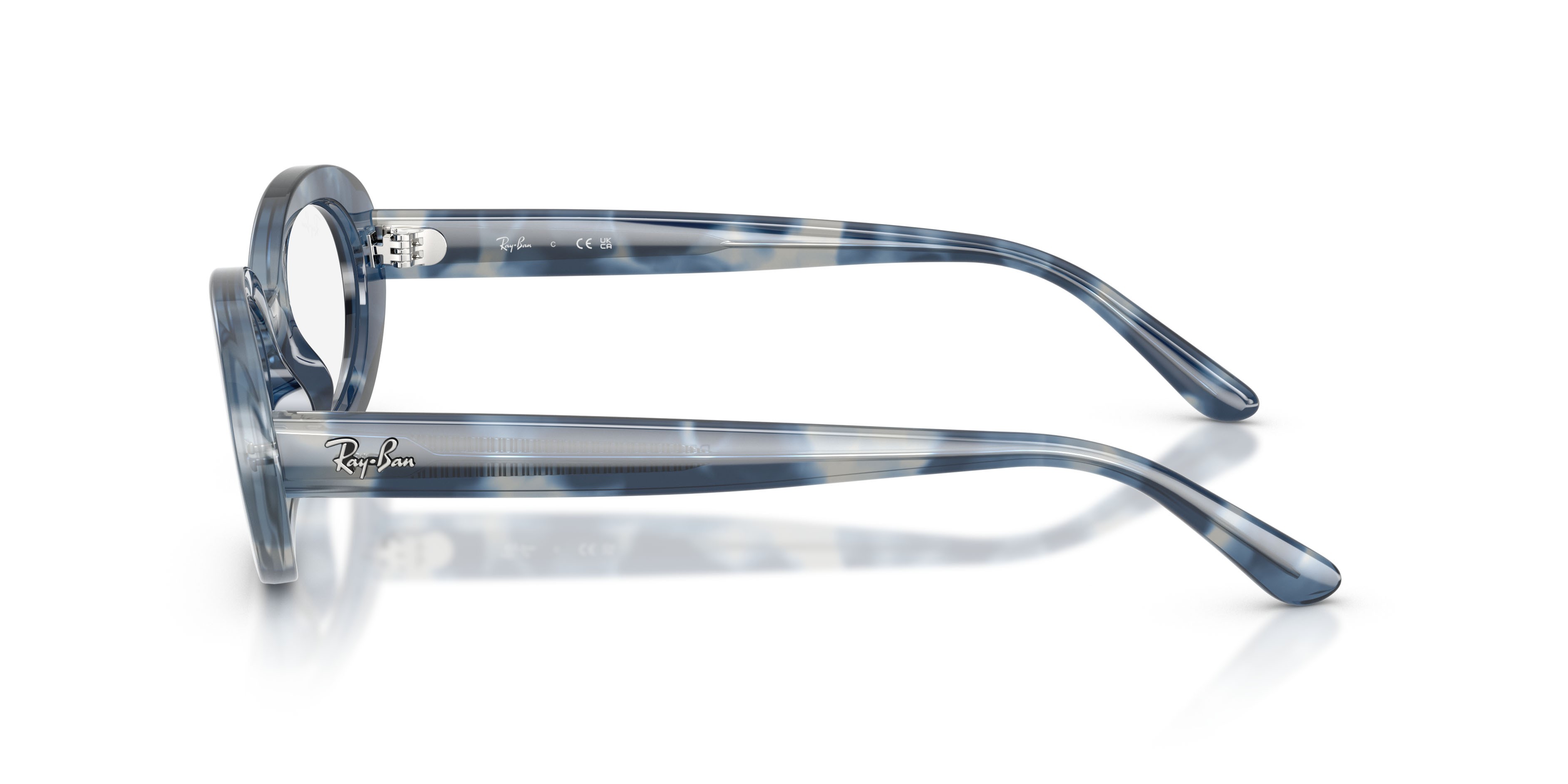 Eyeglasses Ray-Ban RX 2223V (8482) - RB 2223V 8482 color opal blue havana shape oval lenses trasparente
