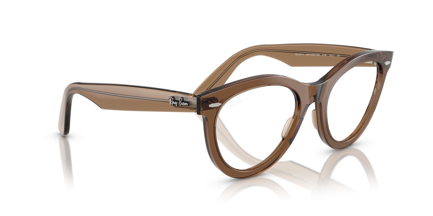 Eyeglasses Ray-Ban Wayfarer Way RX 2241V (8198) - RB 2241V 8198 color marrone chiaro trasparente shape round lenses lente demo