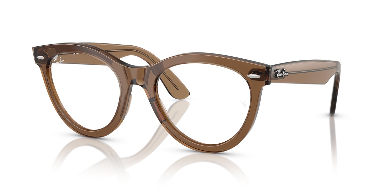 Eyeglasses Ray-Ban Wayfarer Way RX 2241V (8198) - RB 2241V 8198 color marrone chiaro trasparente shape round lenses lente demo
