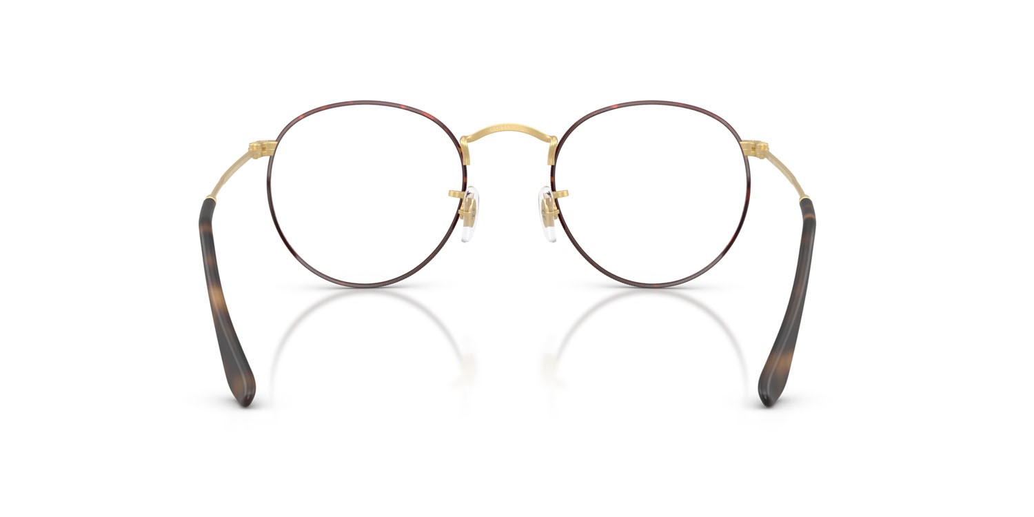 Brillen Ray-Ban Round Metal RX 3447V (3188) - RB 3447V 3188 farbe havana opaco su oro arista opaco form rund gläser trasparente
