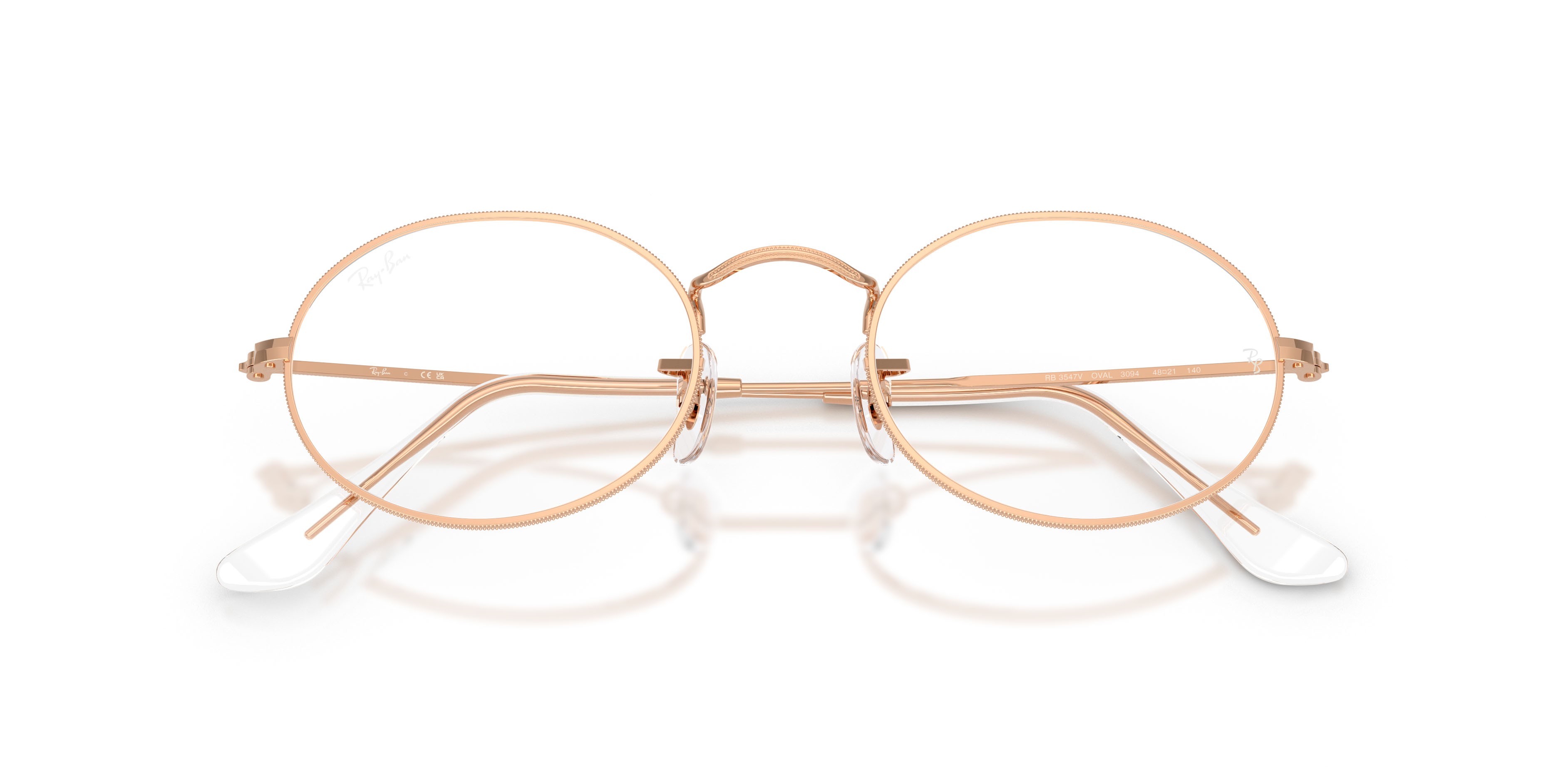 Occhiali da vista Ray-Ban Oval RX 3547V (3094) - RB 3547V 3094 colore oro rose forma ovale lenti trasparente