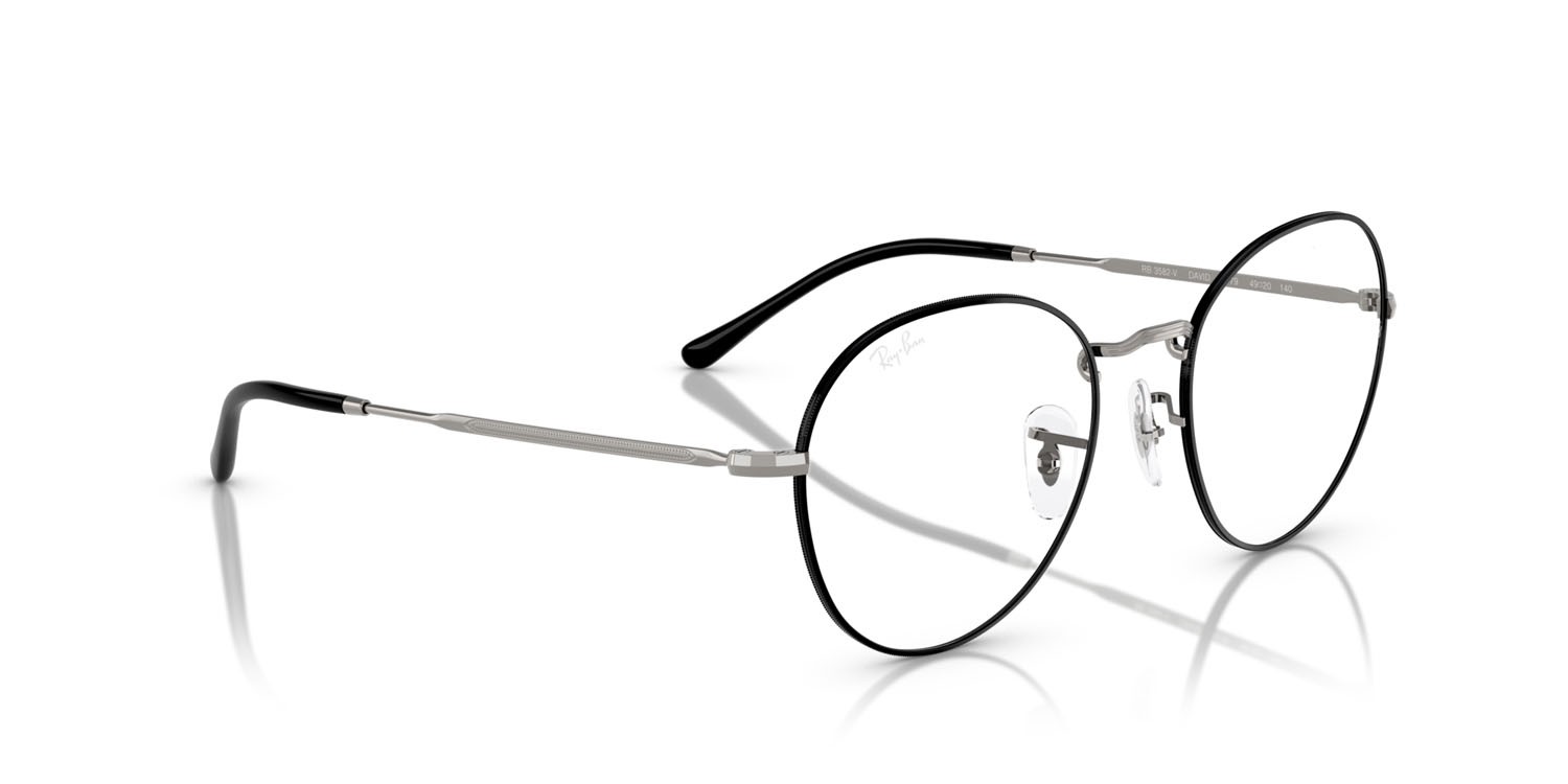 Occhiali da vista Ray-Ban David RX 3582V (3179) - RB 3582V 3179 colore nero su gunmetal forma pantos lenti trasparente