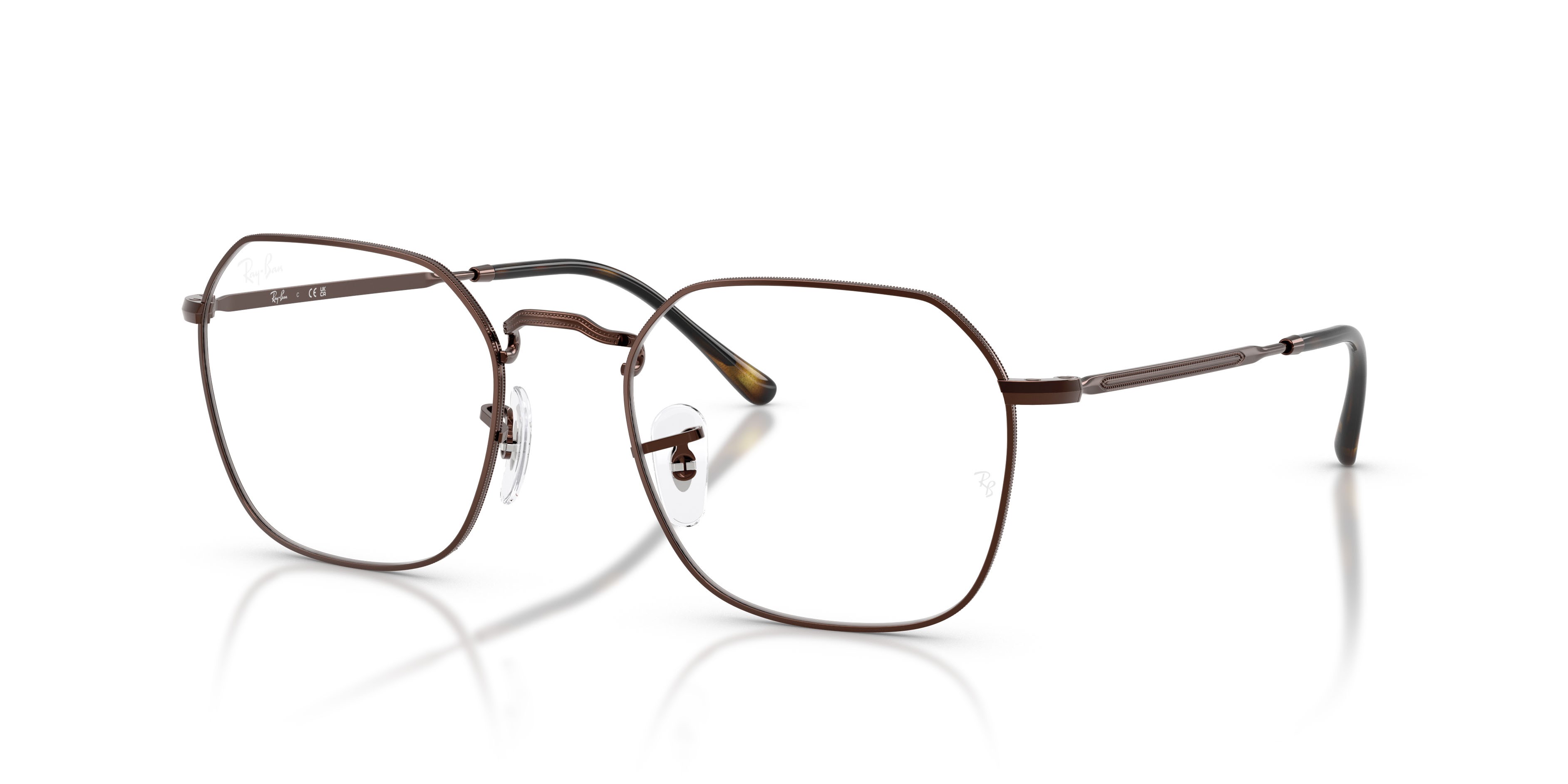 Occhiali da vista Ray-Ban Jim RX 3694V (2511) - RB 3694V 2511 colore marrone forma irregolare lenti trasparente