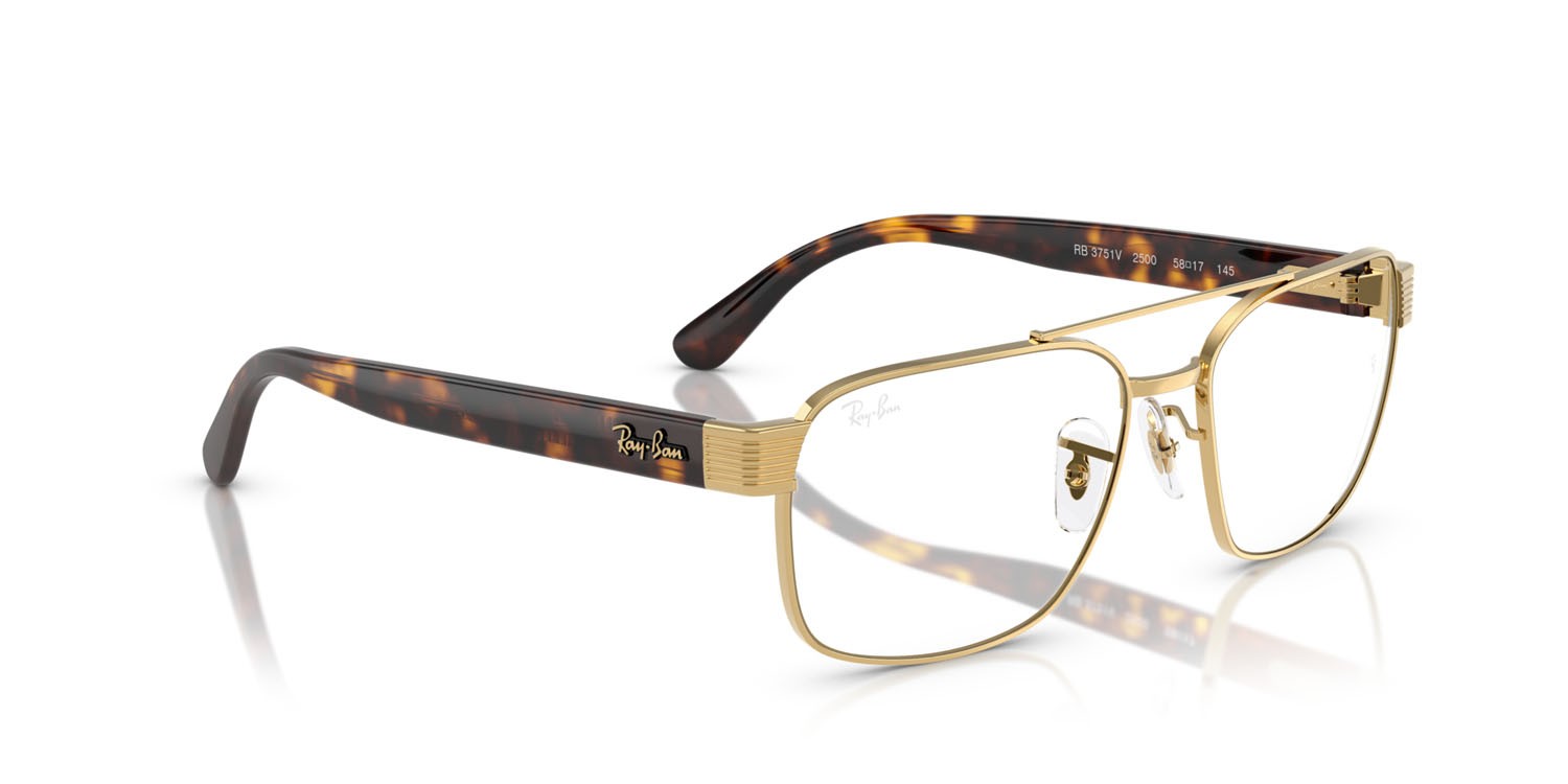 Occhiali da vista Ray-Ban RX 3751V (2500) - RB 3751V 2500 colore arista gold forma quadrato lenti trasparente