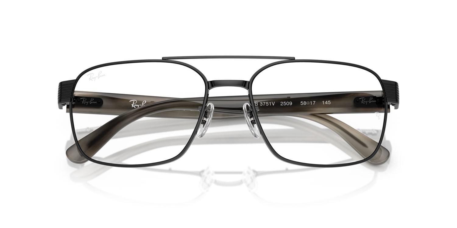 Eyeglasses Ray-Ban RX 3751V (2509) - RB 3751V 2509 color nero shape square lenses trasparente