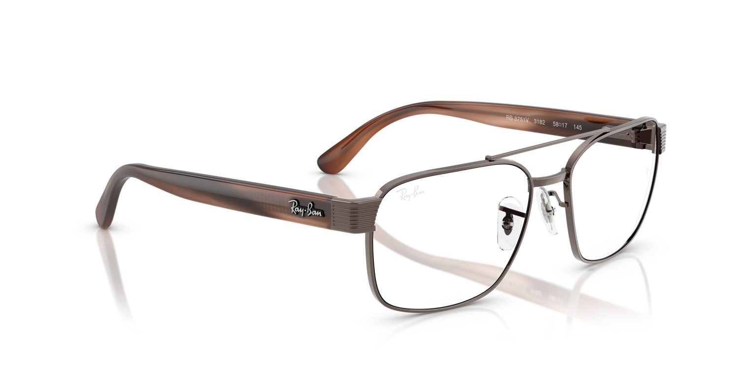 Occhiali da vista Ray-Ban RX 3751V (3182) - RB 3751V 3182 colore rame forma quadrato lenti trasparente