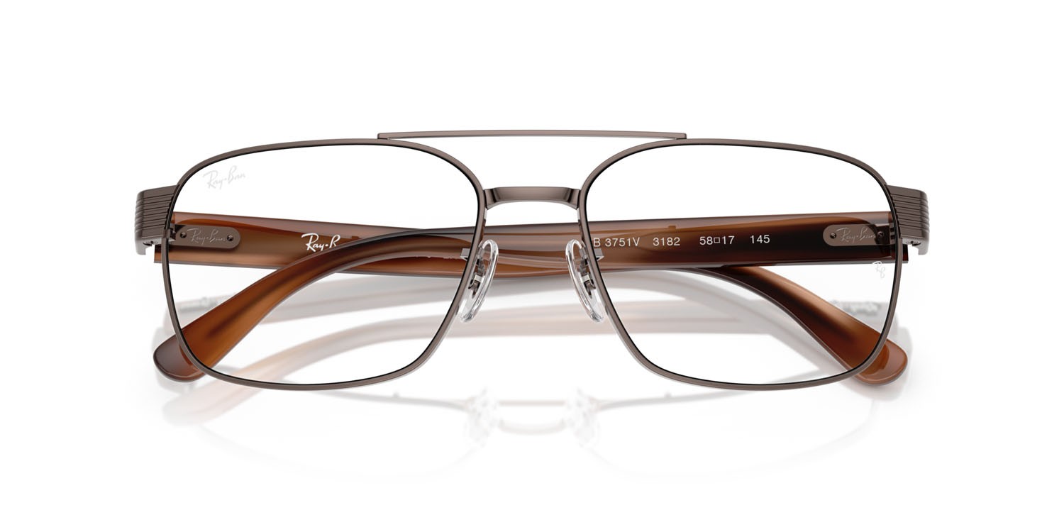 Occhiali da vista Ray-Ban RX 3751V (3182) - RB 3751V 3182 colore rame forma quadrato lenti trasparente