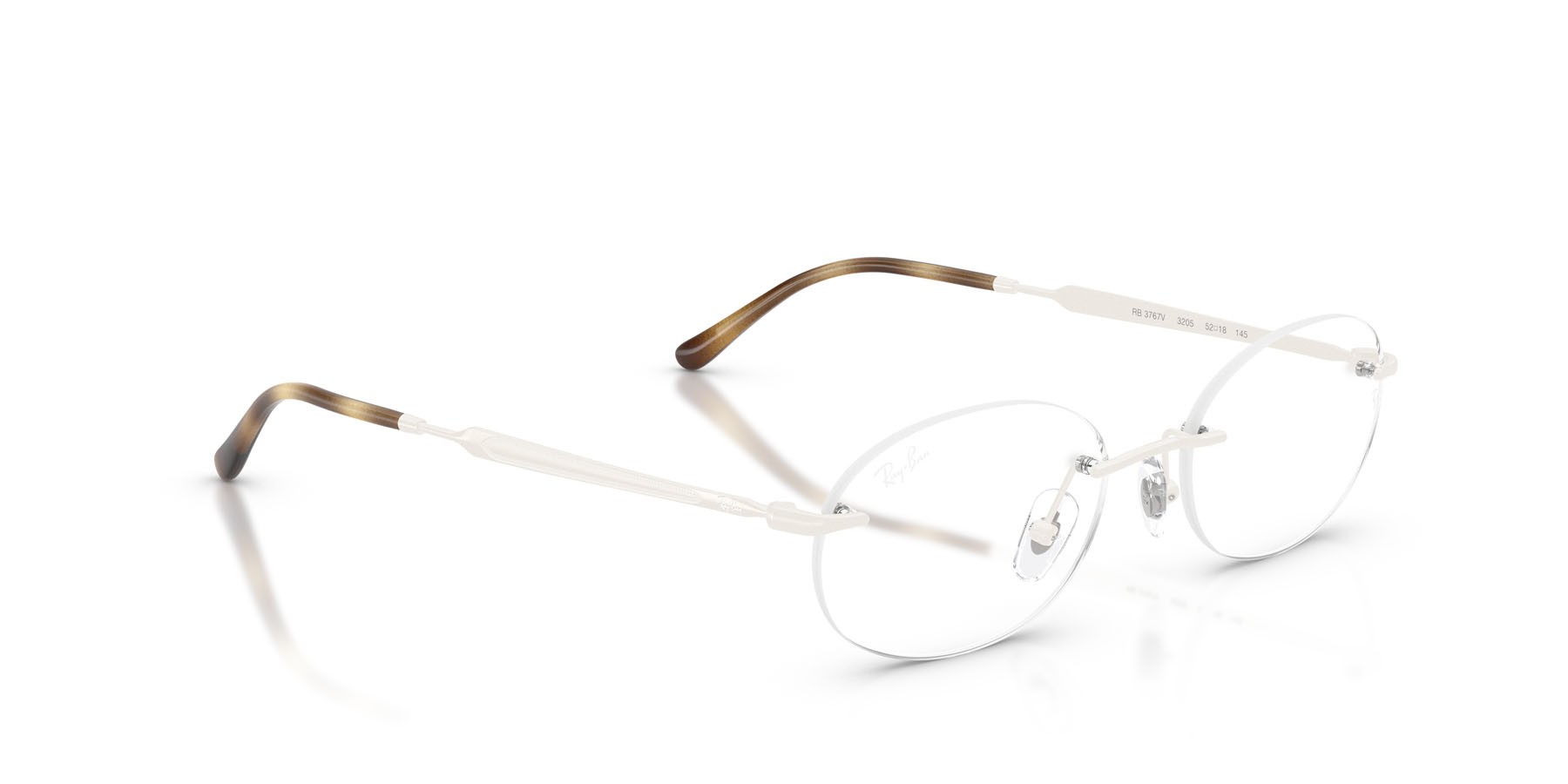 Occhiali da vista Ray-Ban RX 3767V (3205) - RB 3767V 3205 colore bianco forma ovale lenti trasparente