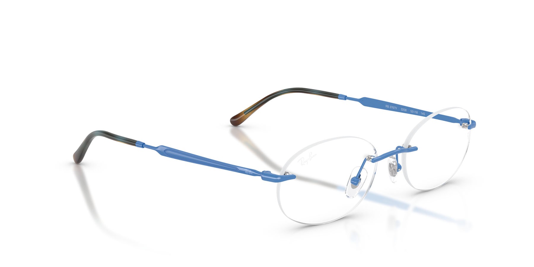 Occhiali da vista Ray-Ban RX 3767V (3208) - RB 3767V 3208 colore azzurro forma ovale lenti trasparente
