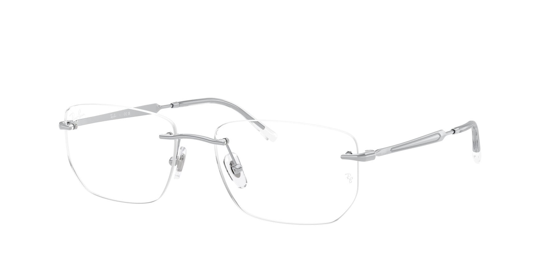 Occhiali da vista Ray-Ban RX 3768V (2501) - RB 3768V 2501 colore argento forma irregolare lenti trasparente