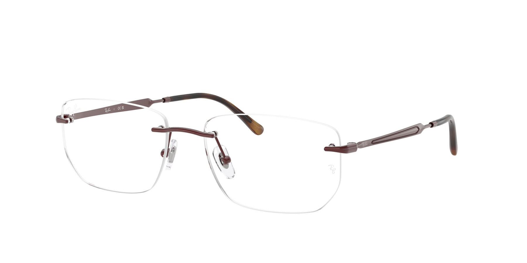 Occhiali da vista Ray-Ban RX 3768V (3202) - RB 3768V 3202 colore bordeaux forma irregolare lenti trasparente