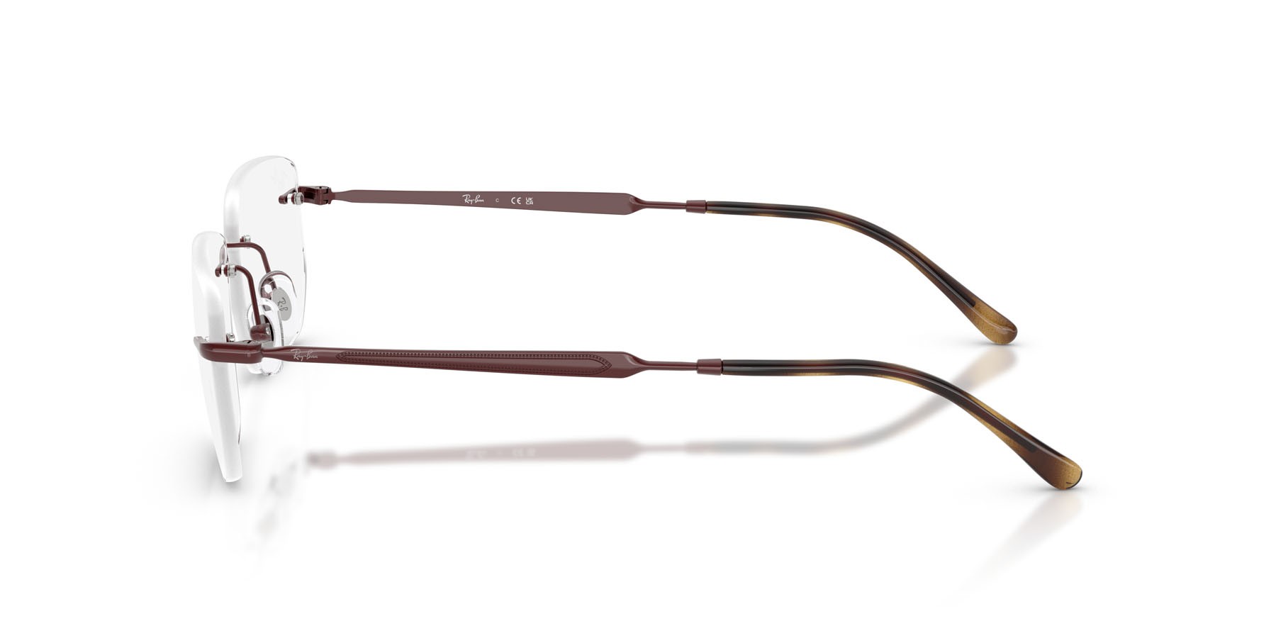 Occhiali da vista Ray-Ban RX 3768V (3202) - RB 3768V 3202 colore bordeaux forma irregolare lenti trasparente