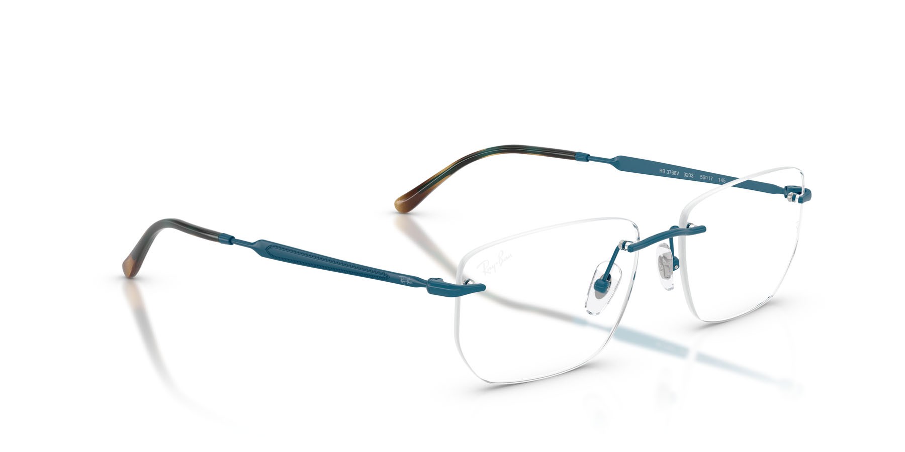 Eyeglasses Ray-Ban RX 3768V (3203) - RB 3768V 3203 color blu shape irregular lenses trasparente