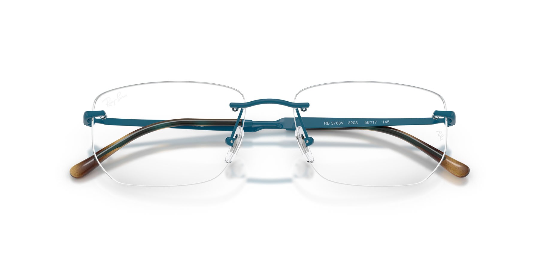 Eyeglasses Ray-Ban RX 3768V (3203) - RB 3768V 3203 color blu shape irregular lenses trasparente