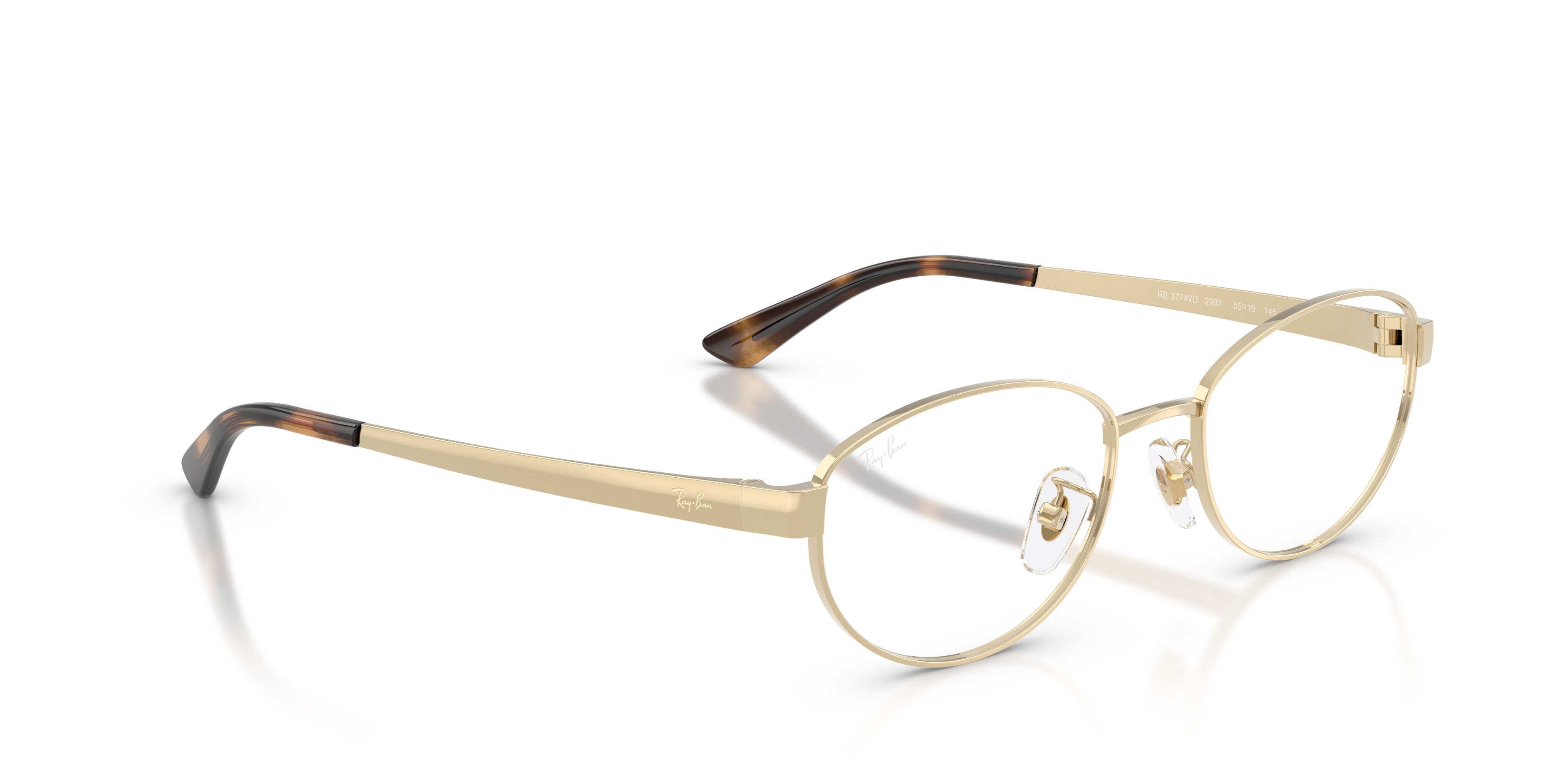 Occhiali da vista Ray-Ban RX 3774VD (2993) - RB 3774VD 2993 colore oro chiaro forma ovale lenti trasparente