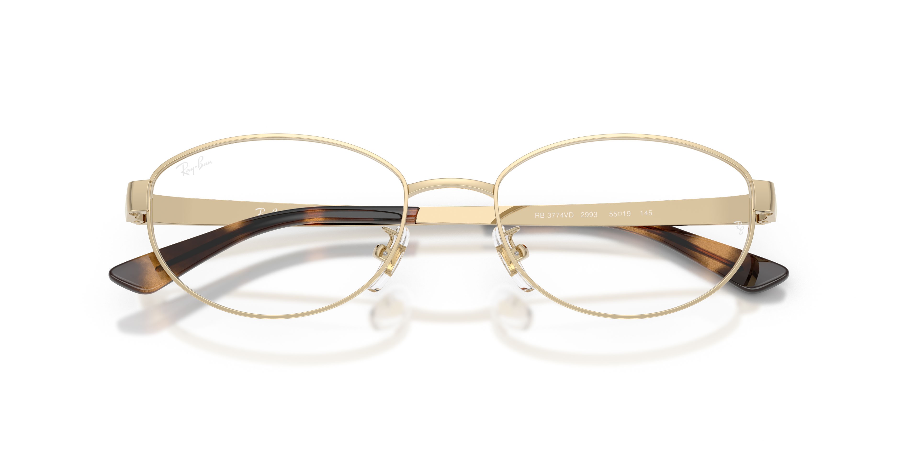 Occhiali da vista Ray-Ban RX 3774VD (2993) - RB 3774VD 2993 colore oro chiaro forma ovale lenti trasparente