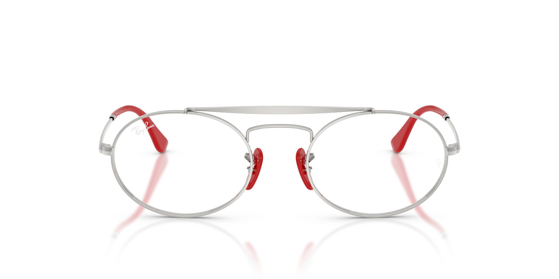 Occhiali da vista Ray-Ban Scuderia Ferrari RX 3775VM (F007) - RB 3775VM F007 colore argento forma ovale lenti trasparente