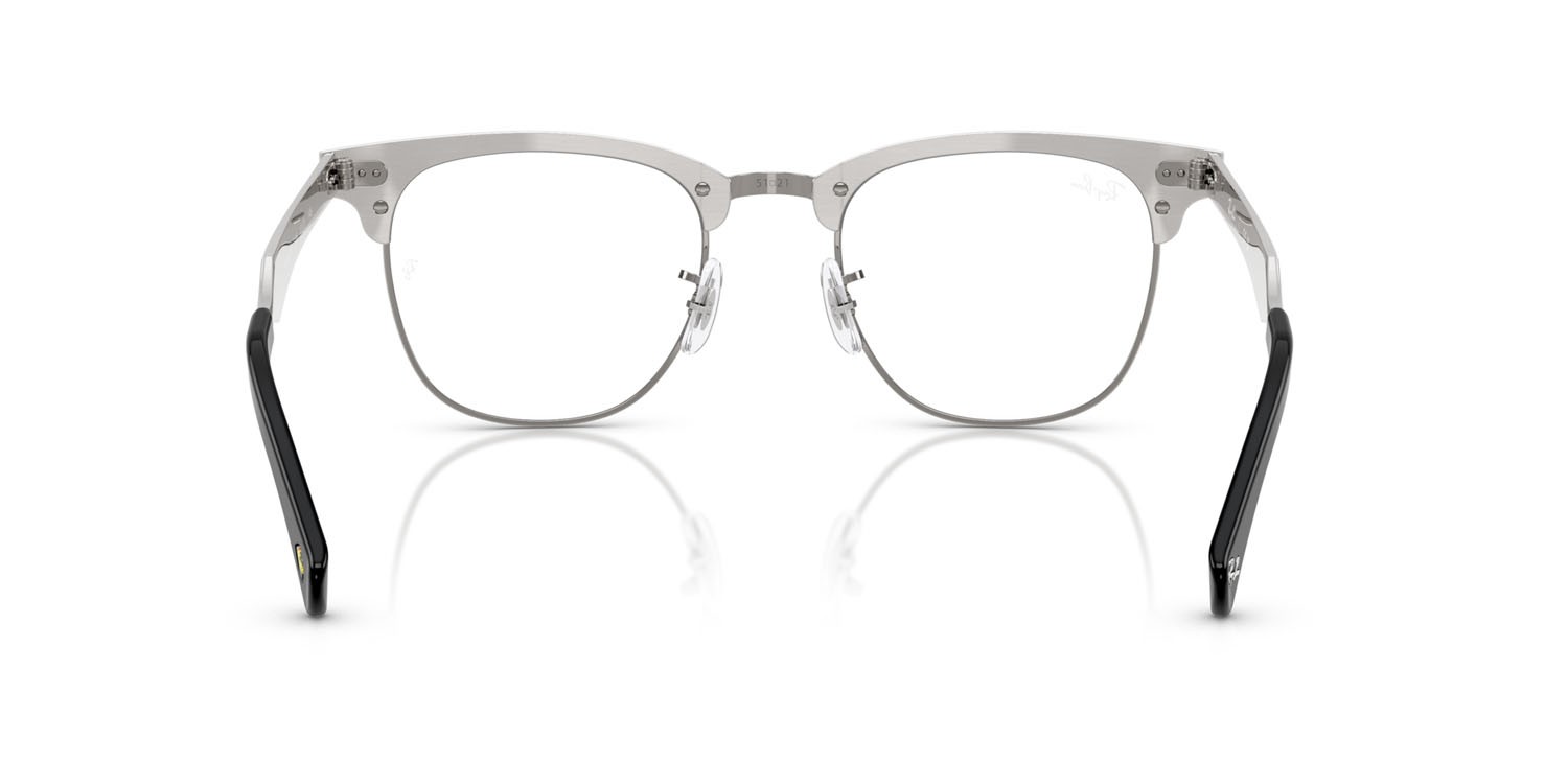 Occhiali da vista Ray-Ban Scuderia Ferrari RX 3807VM (F106) - RB 3807VM F106 colore argento spazzolato su canna di fucile forma quadrato lenti trasparente