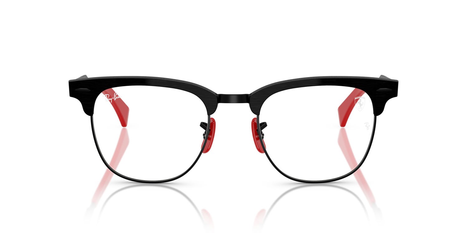 Brillen Ray-Ban Scuderia Ferrari RX 3807VM (F107) - RB 3807VM F107 farbe nero spazzolato su nero form quadratisch gläser trasparente