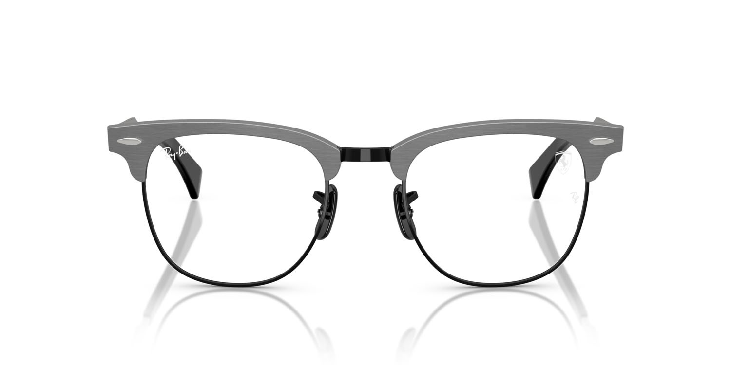 Occhiali da vista Ray-Ban Scuderia Ferrari RX 3807VM (F108) - RB 3807VM F108 colore grigio spazzolato su nero forma quadrato lenti trasparente