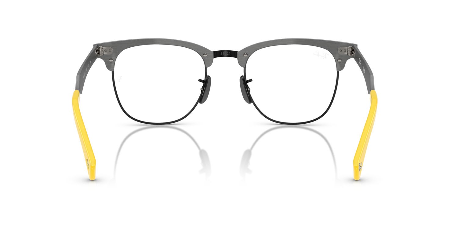 Occhiali da vista Ray-Ban Scuderia Ferrari RX 3807VM (F109) - RB 3807VM F109 colore grigio spazzolato su nero forma quadrato lenti trasparente