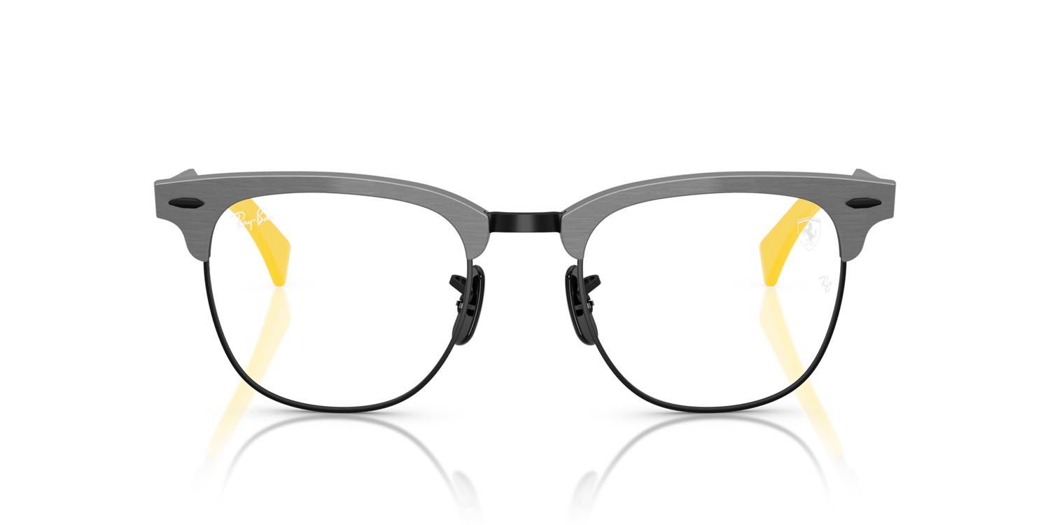 Occhiali da vista Ray-Ban Scuderia Ferrari RX 3807VM (F109) - RB 3807VM F109 colore grigio spazzolato su nero forma quadrato lenti trasparente
