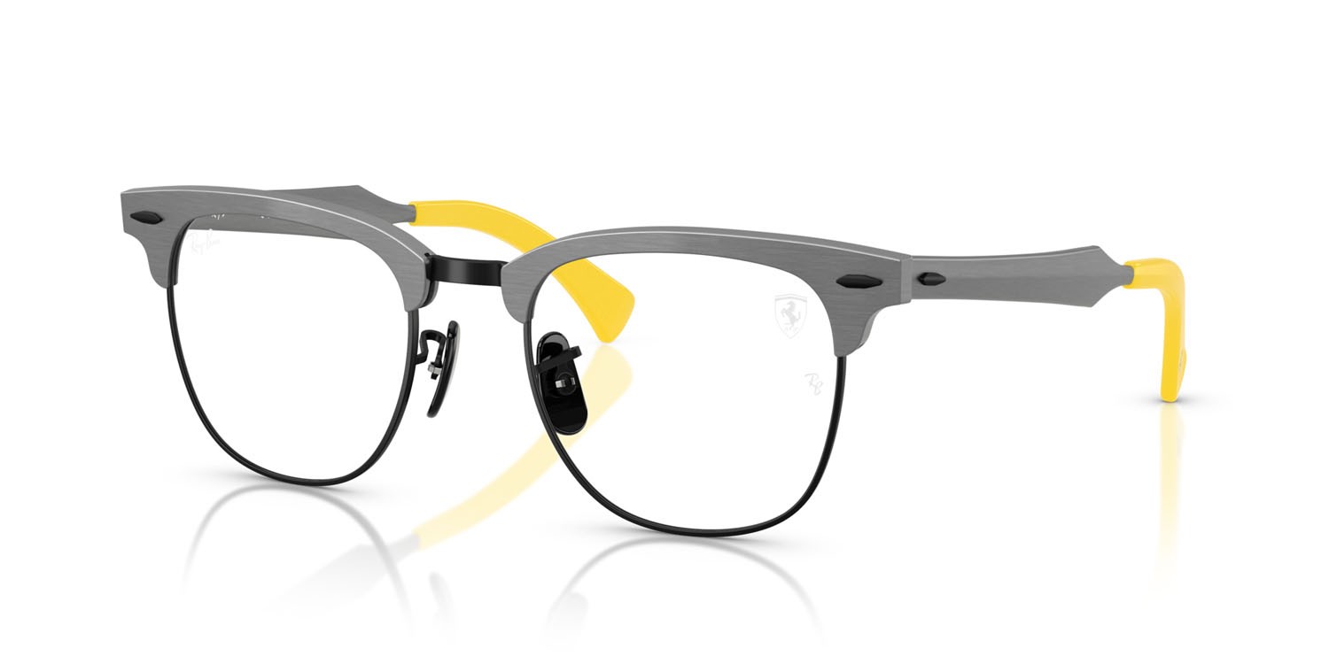 Occhiali da vista Ray-Ban Scuderia Ferrari RX 3807VM (F109) - RB 3807VM F109 colore grigio spazzolato su nero forma quadrato lenti trasparente