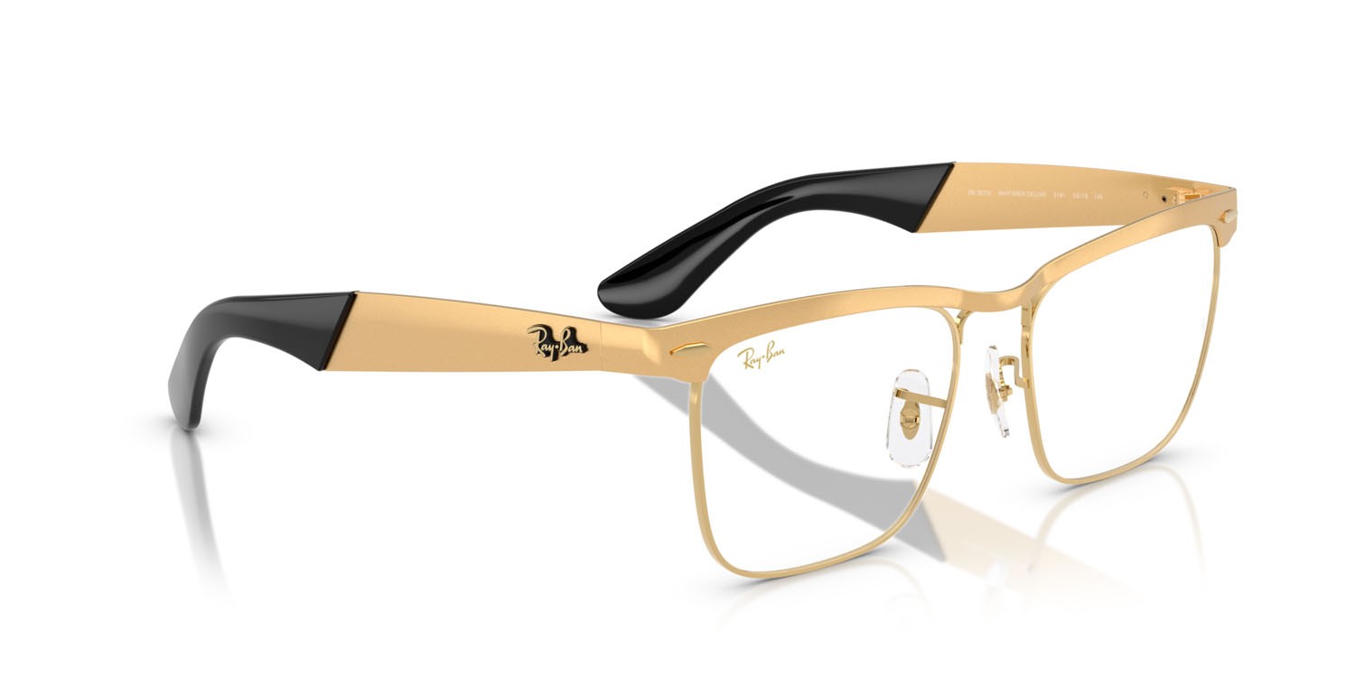 Eyeglasses Ray-Ban Wayfarer Deluxe RX 3875V (3191) - RB 3875V 3191 color sandblasted legend oro shape square lenses trasparente