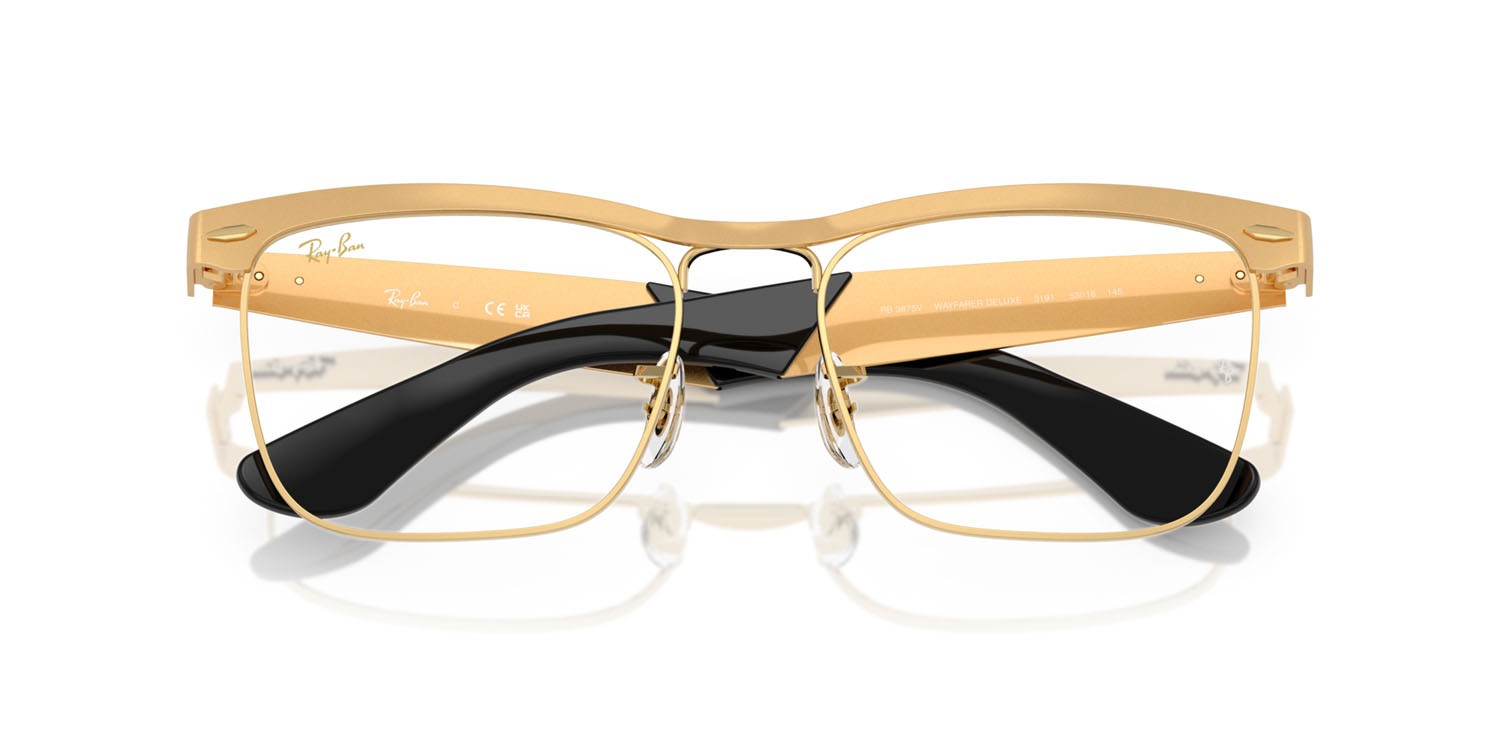 Eyeglasses Ray-Ban Wayfarer Deluxe RX 3875V (3191) - RB 3875V 3191 color sandblasted legend oro shape square lenses trasparente